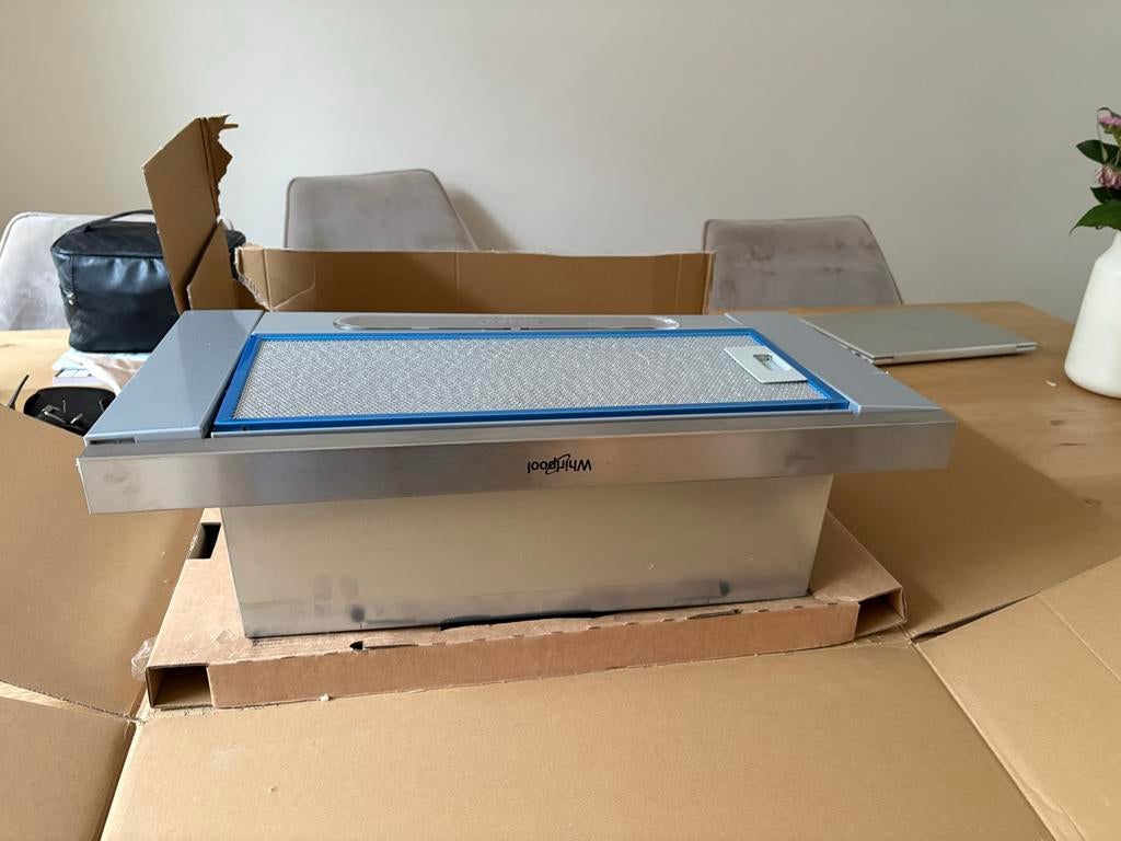 Whirlpool AKR53901IX afzuigkap - Nieuw in doos, Witgoed en Apparatuur, Afzuigkappen, Minder dan 200 m³ per uur, Onderbouw afzuigkap