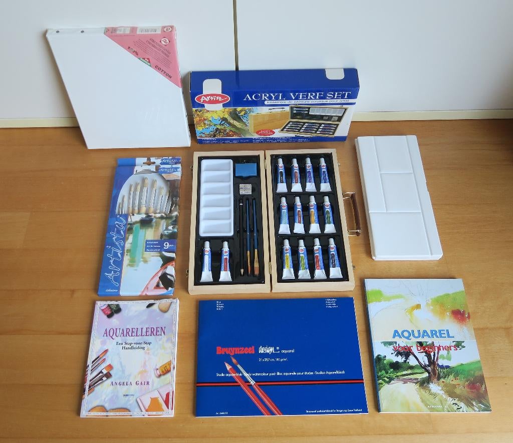 **NIEUW*** Uitgebreide Aquarel set voor beginners, Ophalen of Verzenden, Nieuw, Acrylverf