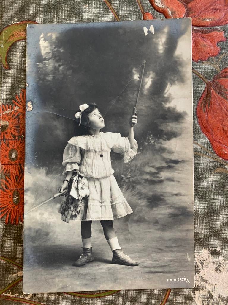 1908 Meisje met diabolo (NN), Verzamelen, Ophalen of Verzenden, Voor 1920, Gelopen, Kinderen