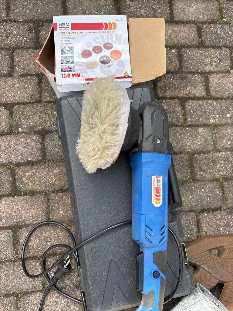 HBM Elektrische Polijstmachine met Schuur- en Polijstset, Ophalen, Gebruikt, Overige typen
