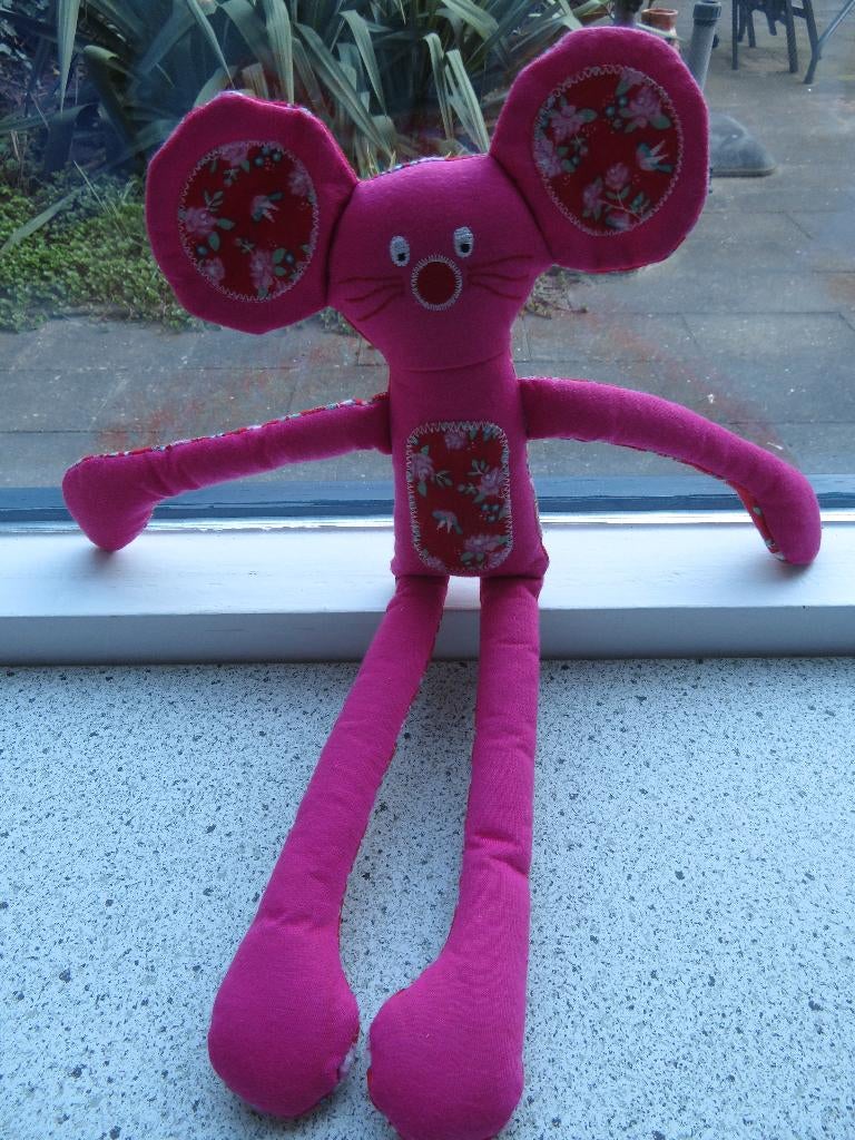 Roze muis gebloemd slungelmuis van Hema, Ophalen of Verzenden, Zo goed als nieuw, Middelgroot (20 tot 80 cm), Wasbaar