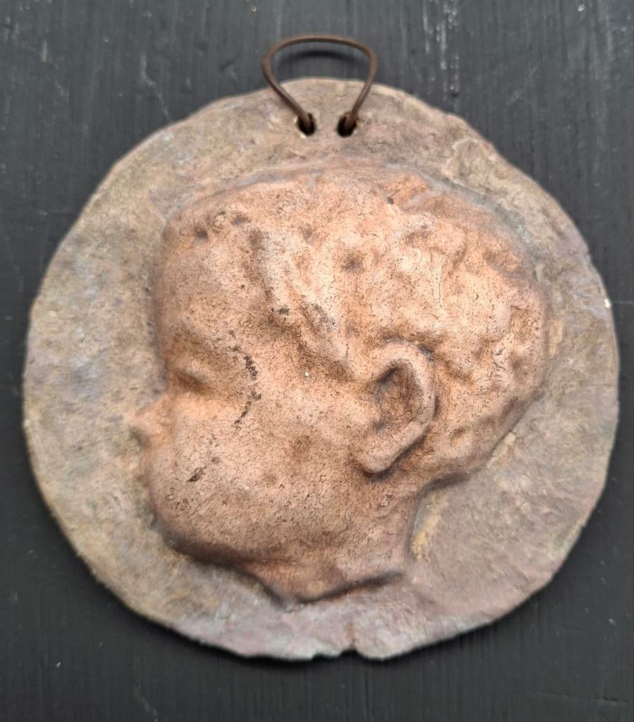 Mobach kinderkopje plaquette, Antiek en Kunst, Ophalen of Verzenden