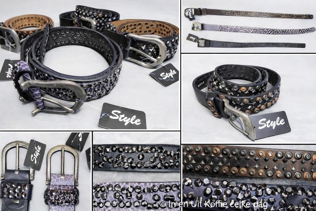 Partij leren riemen met diverse prints, 95 tot 105 cm, Not available, Echt leder, Style