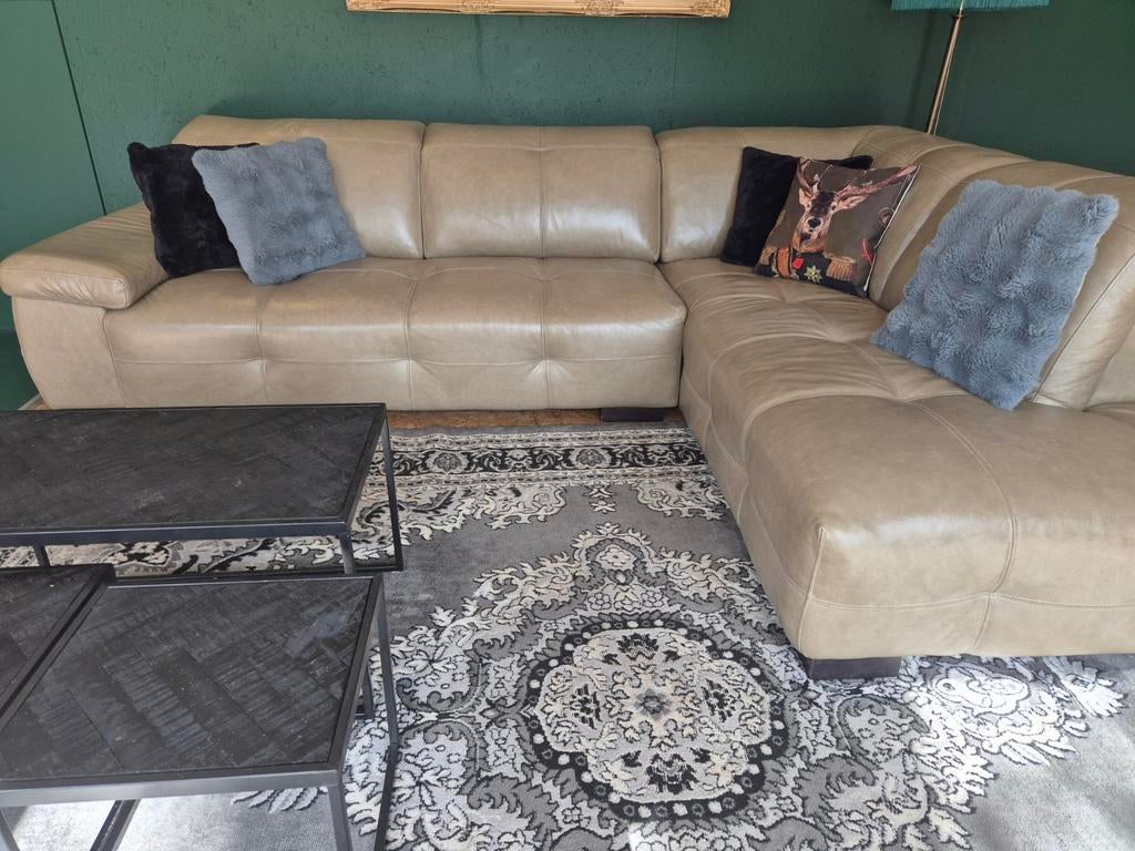 Henders & Hazel Leren Hoekbank - Zware Kwaliteit, Ophalen of Verzenden, Zo goed als nieuw, 150 cm of meer, Vierpersoons of meer