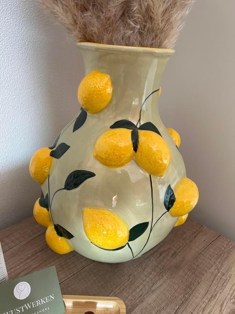 Vaas met citroenen, Ophalen, Overige kleuren, Minder dan 50 cm, Glas