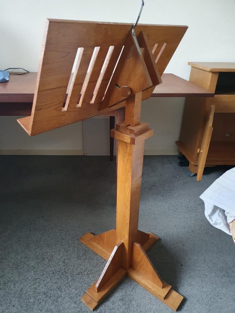 Houten muziekblad standaard, Muziek en Instrumenten, Ophalen, Gebruikt, Muziekstandaard