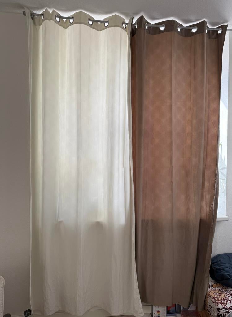 Gordijn, Ophalen of Verzenden, Crème, 200 cm of meer