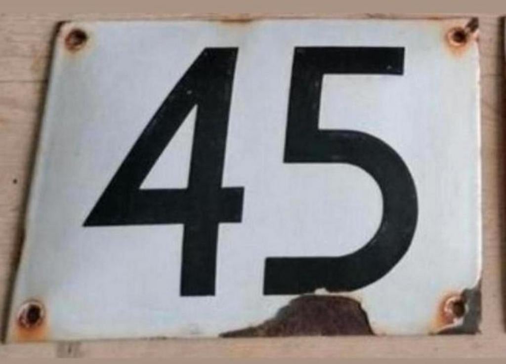 Oude emaile bol huisnummer 45, Antiek en Kunst, Ophalen of Verzenden