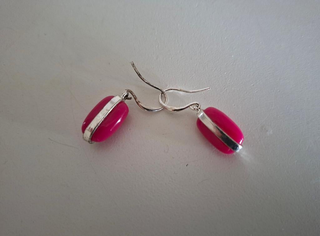 Veelroze oorbellen 2 x 1cm lengte 3 cm, Sieraden, Tassen en Uiterlijk, Oorbellen, Overige materialen, Hangers, Verzenden, Nieuw