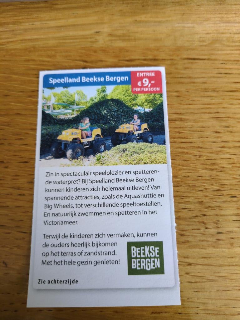 Kortingsbon voor Speelland Beekse Bergen, Drie personen of meer, Kortingskaart