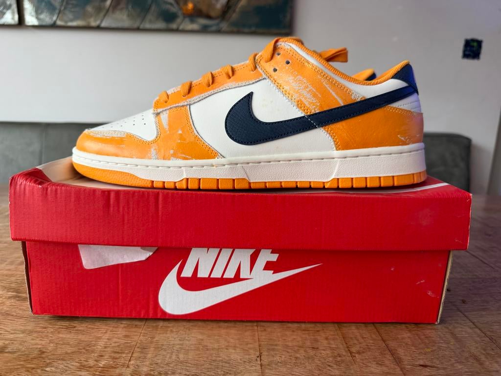 Nike Dunk Low - Oranje/Wit - Maat 47.5, Kleding | Heren, Schoenen, Overige kleuren, Ophalen of Verzenden, Sneakers of Gympen, Gedragen