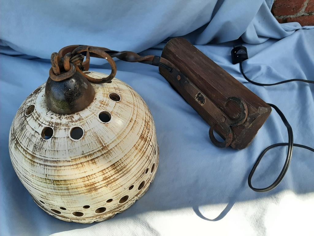 Vintage wandlampje, Ophalen of Verzenden, Hout