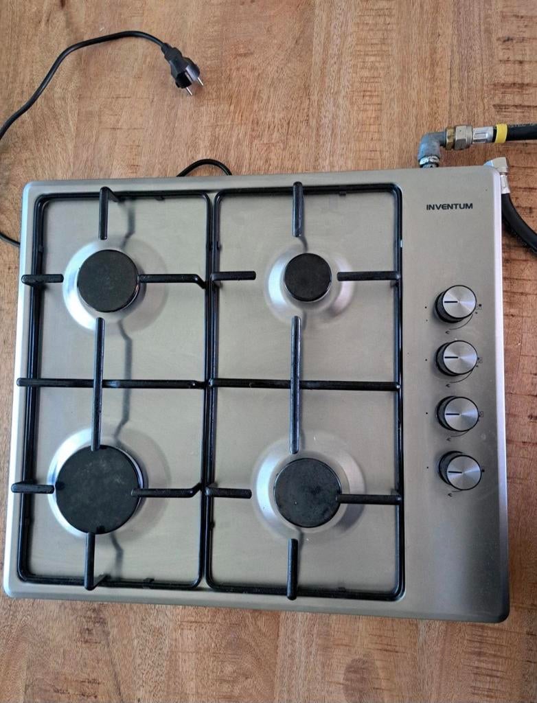 Gaskookplaat Inventum 4-pits, Gebruikt, Gas, Vrijstaand, 4 kookzones