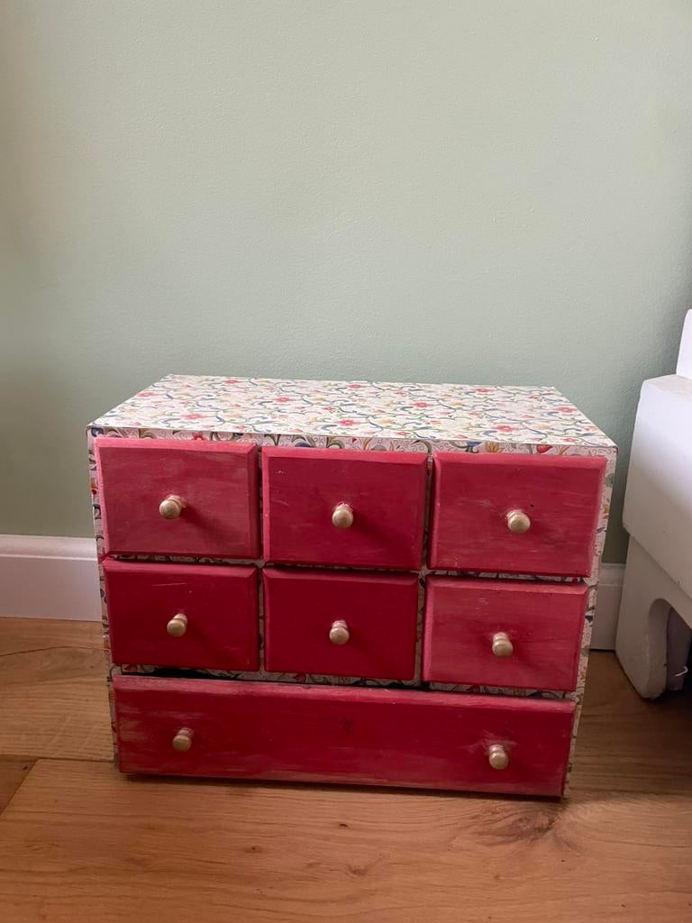 Klein vingage ladekastje, Ophalen, Minder dan 50 cm, Zo goed als nieuw, Minder dan 100 cm