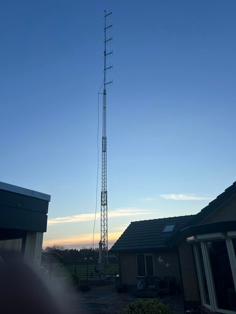RVS Mast met 3x 9m en 16m buis, Telecommunicatie, Antennes en Masten, Ophalen, Gebruikt, Mast