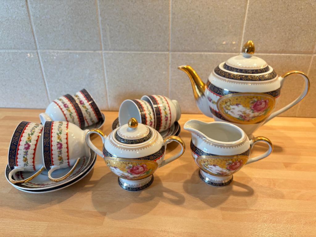 theeservies, handgeschilderd, Ophalen of Verzenden