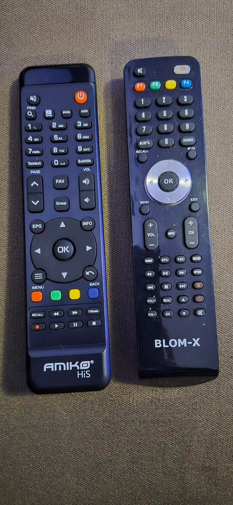 Blom-x en Amiko Mirax His afstandsbedieningen, Ophalen of Verzenden, Gebruikt, Origineel, Tv