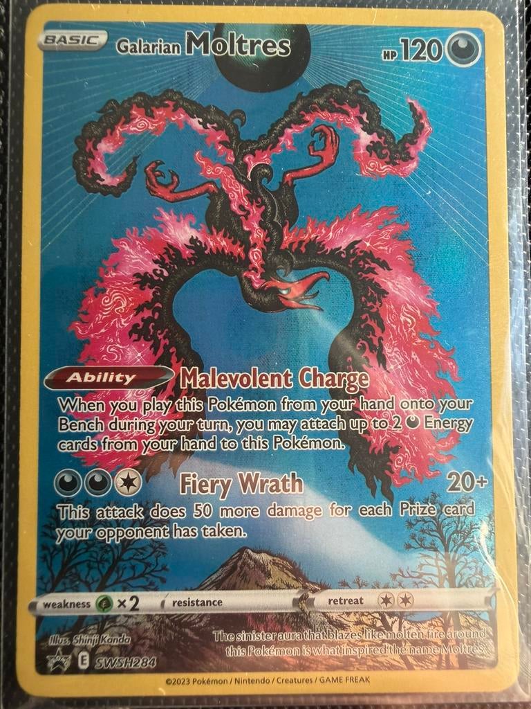Galarian moltres SWSH 284 Near Mint, Ophalen of Verzenden, Zo goed als nieuw