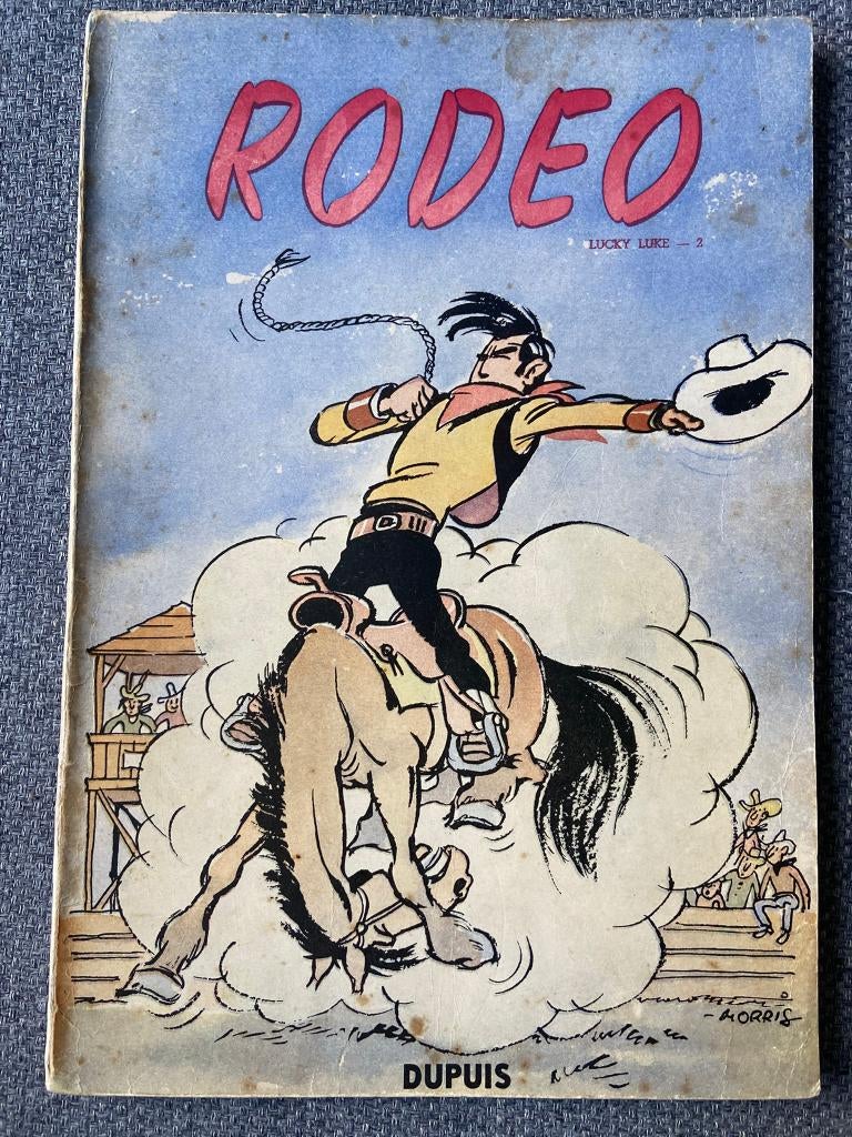 Lucky Luke 2 - Rodeo - 1 Album - Eerste druk - 1950, Gelezen, Eén stripboek, Ophalen of Verzenden, Morris