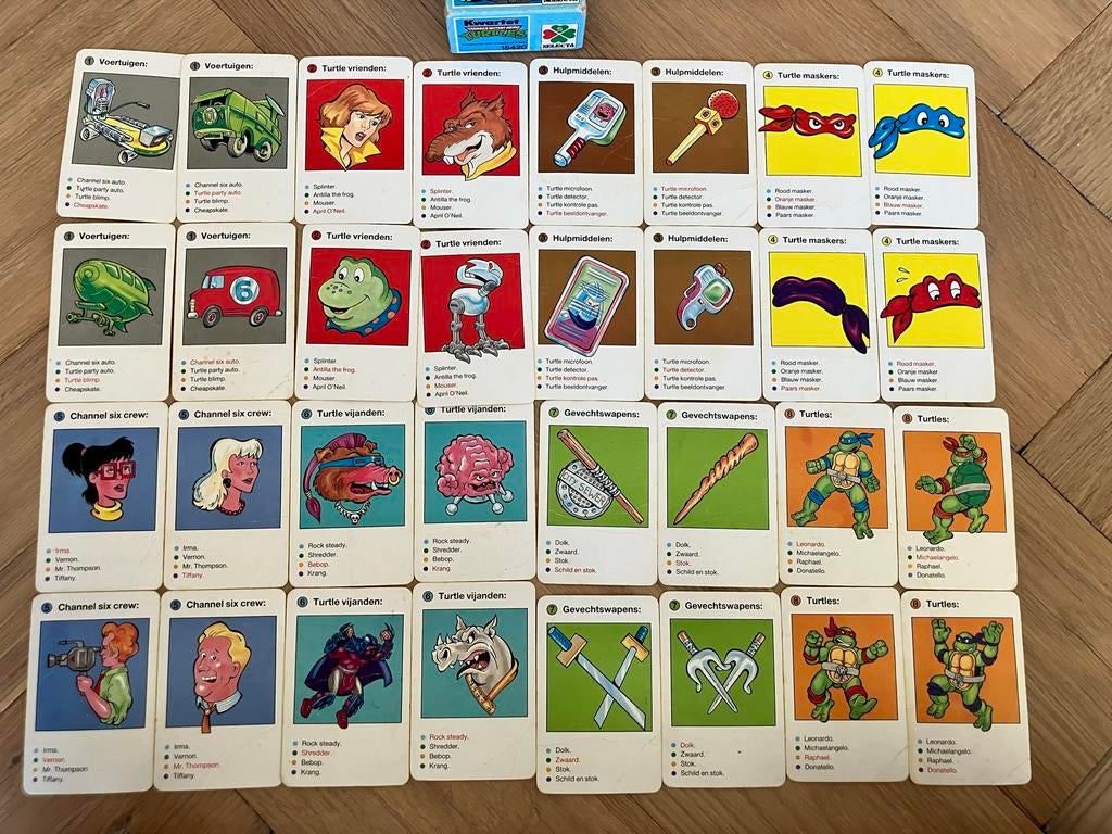 Vintage Turtles Kwartetspel - Compleet en in goede staat, Drie of vier spelers, Ophalen, Gebruikt
