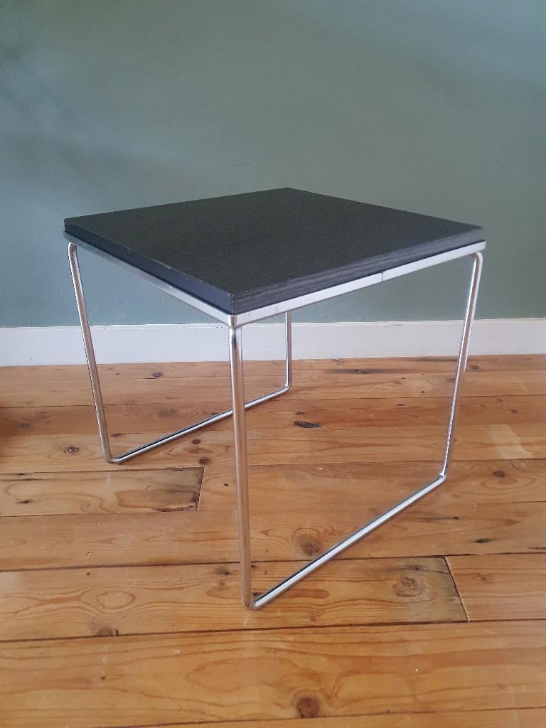 Vintage bijzettafel van verchroomd staal, Huis en Inrichting, Tafels | Bijzettafels, Minder dan 45 cm, Minder dan 55 cm, Gebruikt