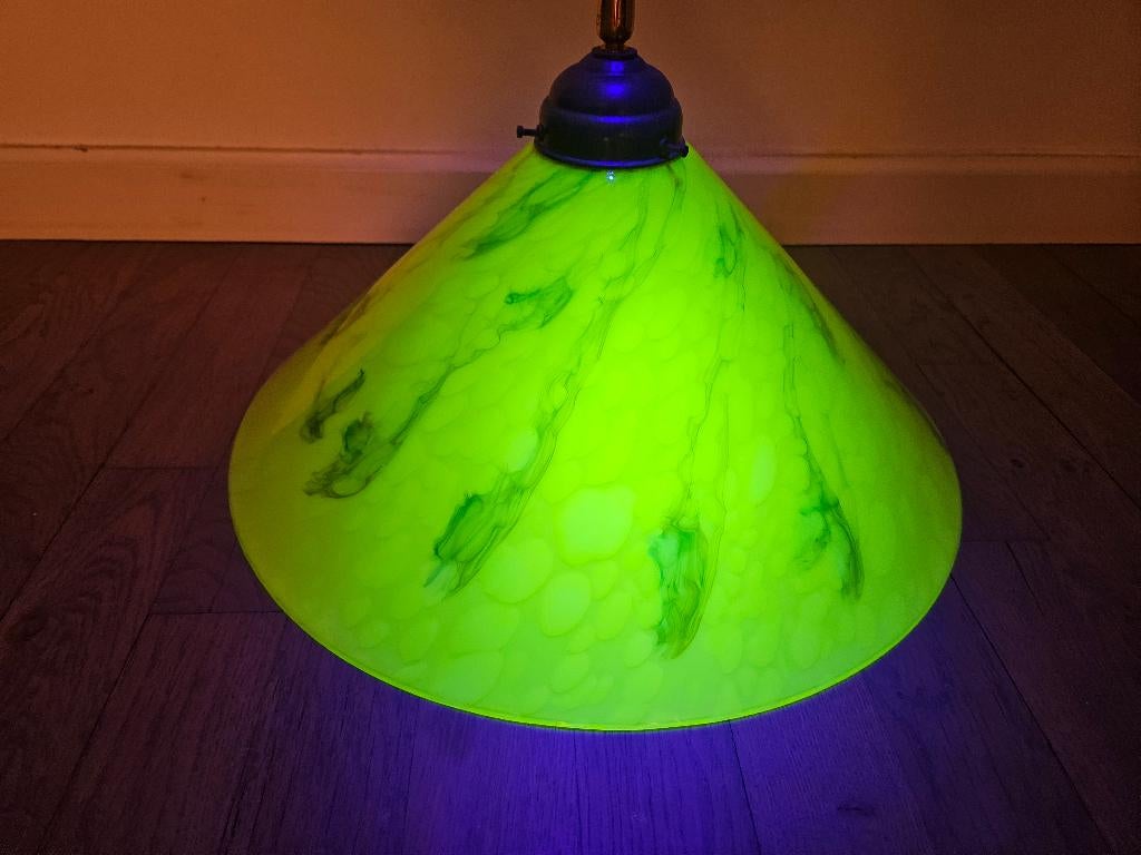 Uranium hanglamp art deco, Antiek en Kunst, Antiek | Glas en Kristal, Ophalen