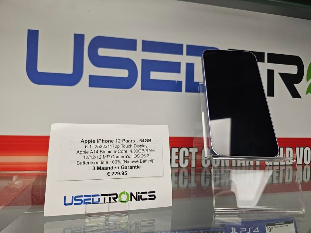 Iphone 12 Paars 64 GB, Paars, Ophalen of Verzenden, Zo goed als nieuw, IPhone 12