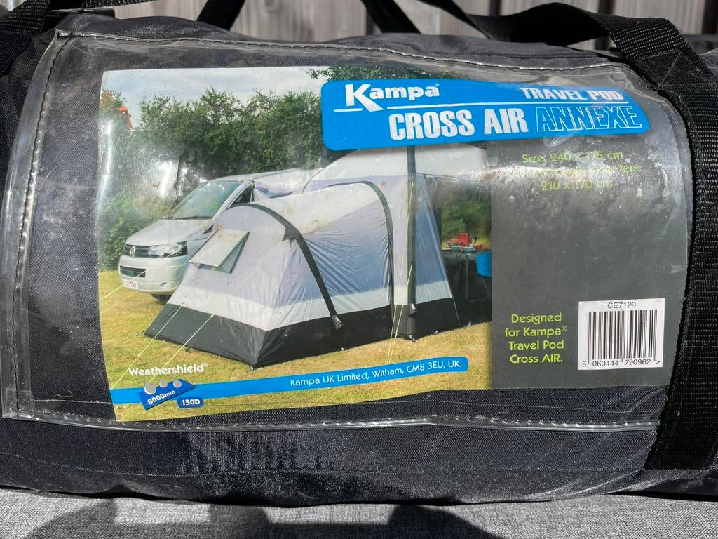 Bustent Kanpa travel pod CROSS AIR met slaapkamer aanbouw, Ophalen, Zo goed als nieuw, Tot en met 4