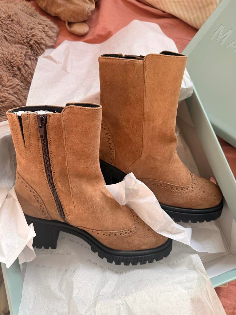 Manfield laarsjes dames, Ophalen of Verzenden, Zo goed als nieuw, Bruin, Lage of Enkellaarzen