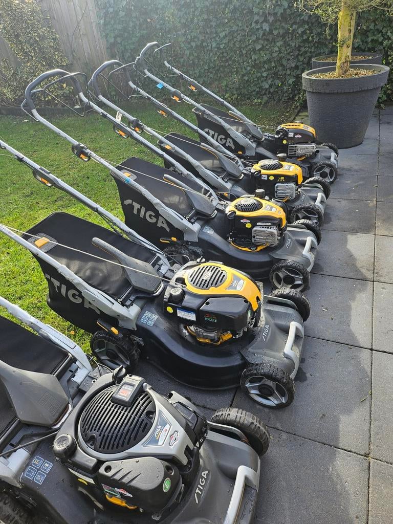 Stiga Turbo Twin Clips Grasmaaiers - Alle Modellen Leverbaar, Cirkelmaaier, Stiga, Ophalen of Verzenden, Benzine-grasmaaier