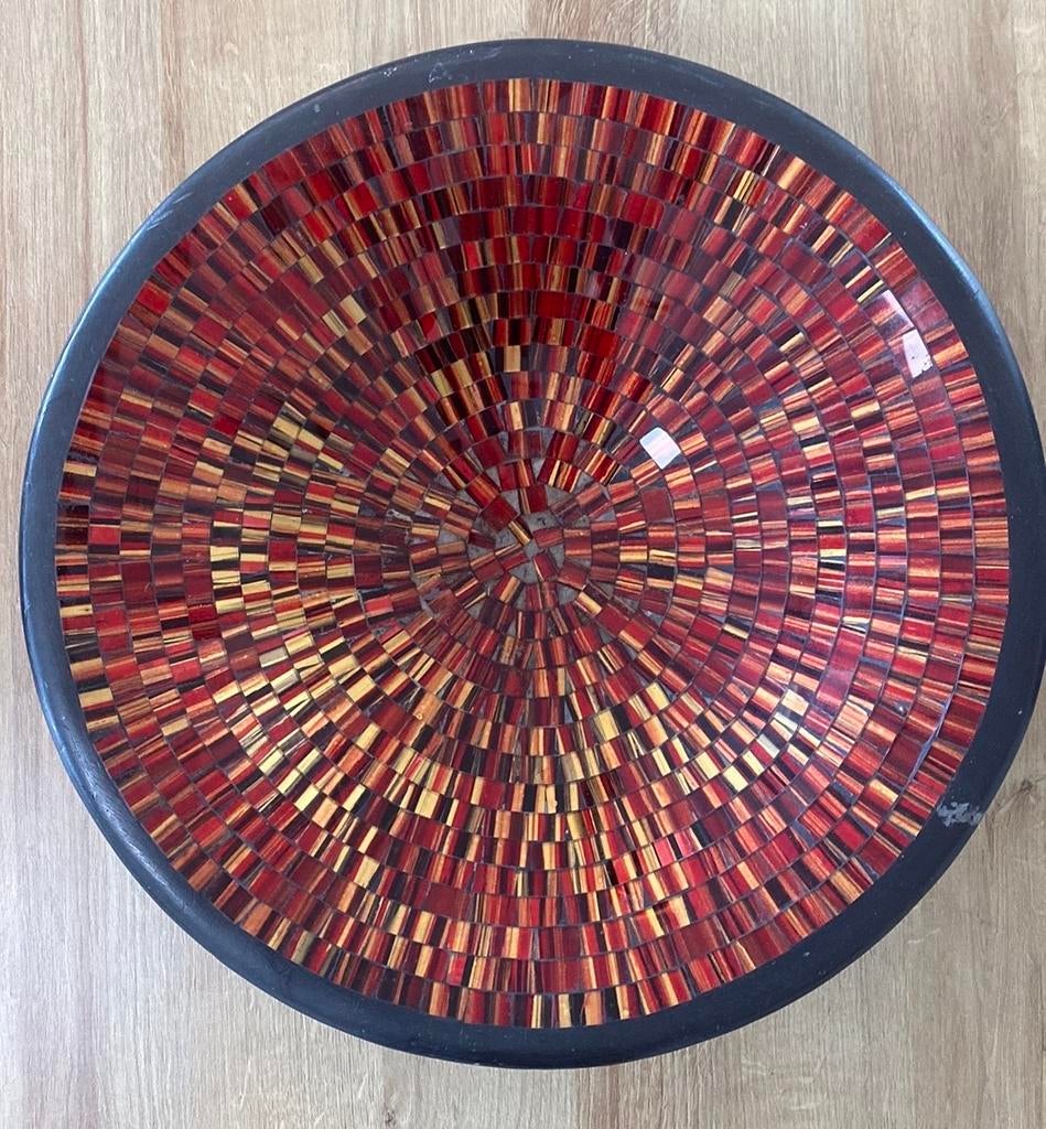 Decoratieve mozaïek schaal - Rood/Oranje, Ophalen of Verzenden