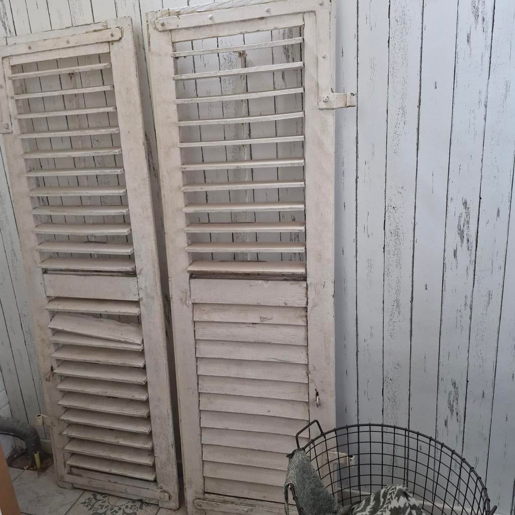 Shutters 154 cm x 50 cm 2 stuks, brocante, Ophalen