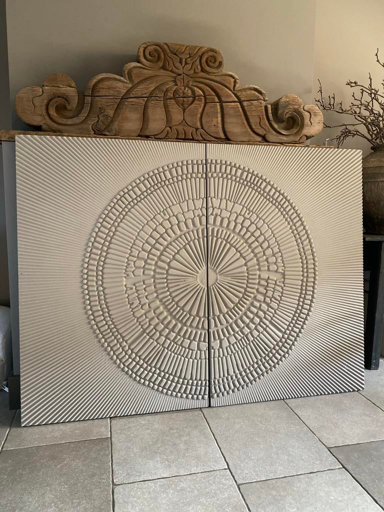 Wandpanelen 2 twee wandpaneel ptmd hoogehuys hoffz beige, Ophalen, Gebruikt