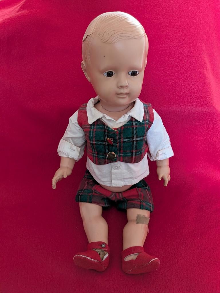 Pop celluloid cellba celba jongen 1935, Verzamelen, Poppen, Gebruikt, Pop, Ophalen of Verzenden