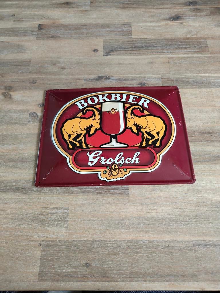 Grolsch Bokbier metalen reclamebord, Verzamelen, Ophalen of Verzenden