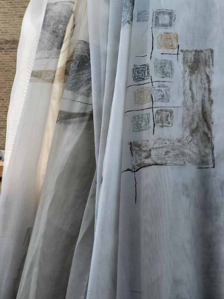 Glasgordijnen, Huis en Inrichting, Ophalen, Gebruikt, 200 cm of meer, Wit