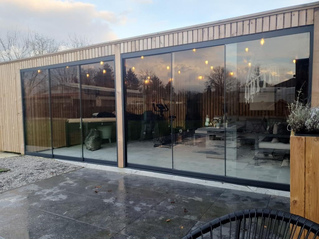 Glazenschuifwanden Glazen Schuifwand glazenwand Glaswand, Nieuw, Veiligheidsglas, 160 cm of meer, 160 cm of meer