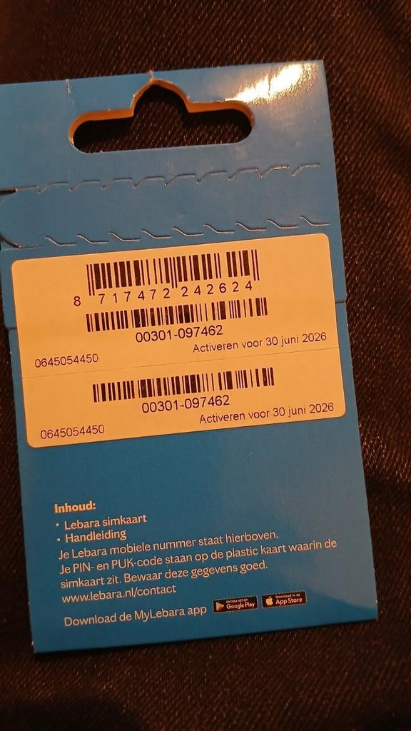 Lebara Simkaart 06.450.54.450 top nummer Gratis Verzending!!, Verzenden, Nieuw, KPN, Simkaart