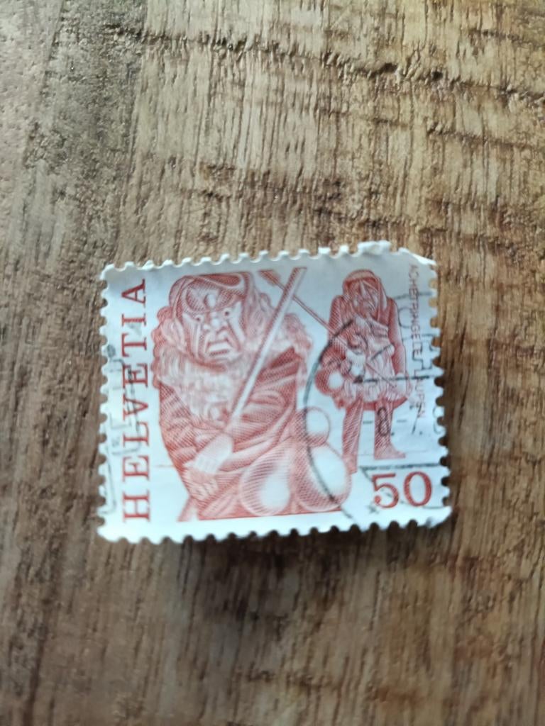 Zeldzame Helvetia postzegel 50 centimes, Ophalen of Verzenden, Gestempeld