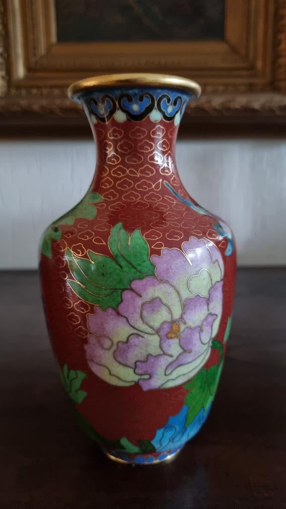 Chinese cloisonné vaas, Ophalen of Verzenden