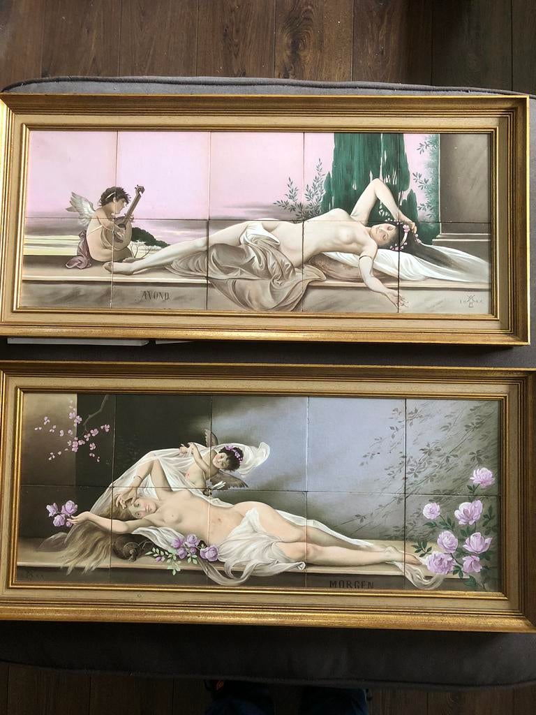 ZELDZAME TEGEL TABLEAU,S, Antiek en Kunst, Kunst | Schilderijen | Klassiek, Ophalen of Verzenden