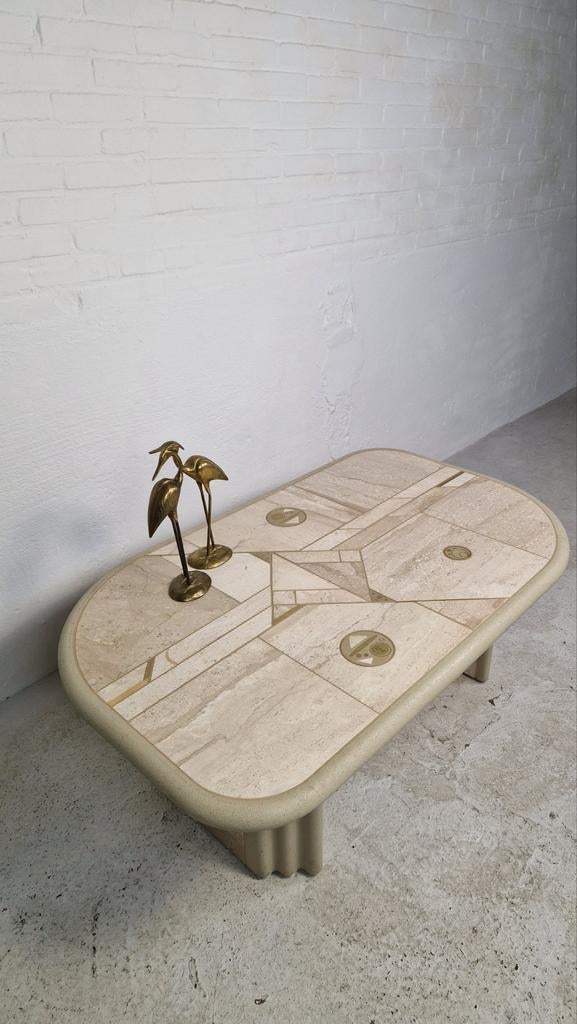 Brutalist salontafel geïnspireerd op Paul Kingma, Huis en Inrichting, Ophalen, Gebruikt, 100 tot 150 cm, Overige materialen