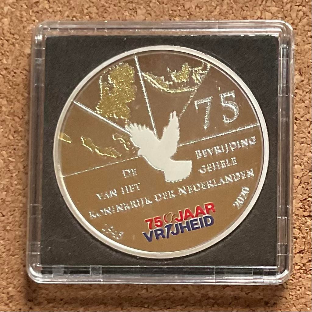 Penning - Bevrijding -75 JAAR VRIJHEID 1945 - 2020., Ophalen of Verzenden, Overige materialen, Nederland