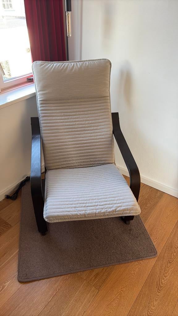 Ikea stoelen en voetenbank, Huis en Inrichting, Fauteuils, Ophalen, Zo goed als nieuw, 75 tot 100 cm, 50 tot 75 cm