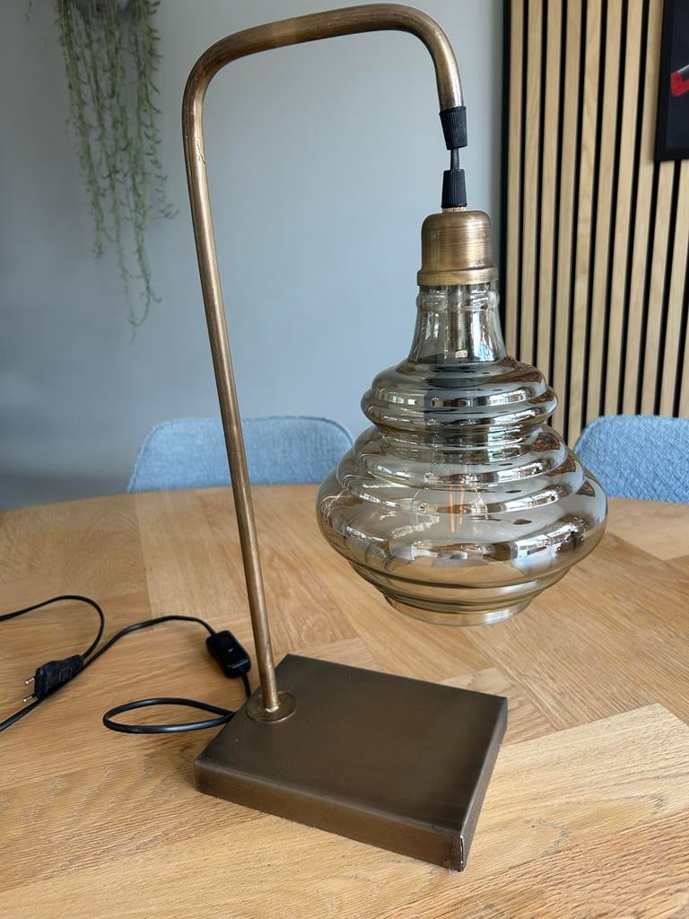 Tafellamp Be Pure Home Messing Kleur, Huis en Inrichting, Lampen | Vloerlampen, Ophalen of Verzenden, Zo goed als nieuw, Metaal