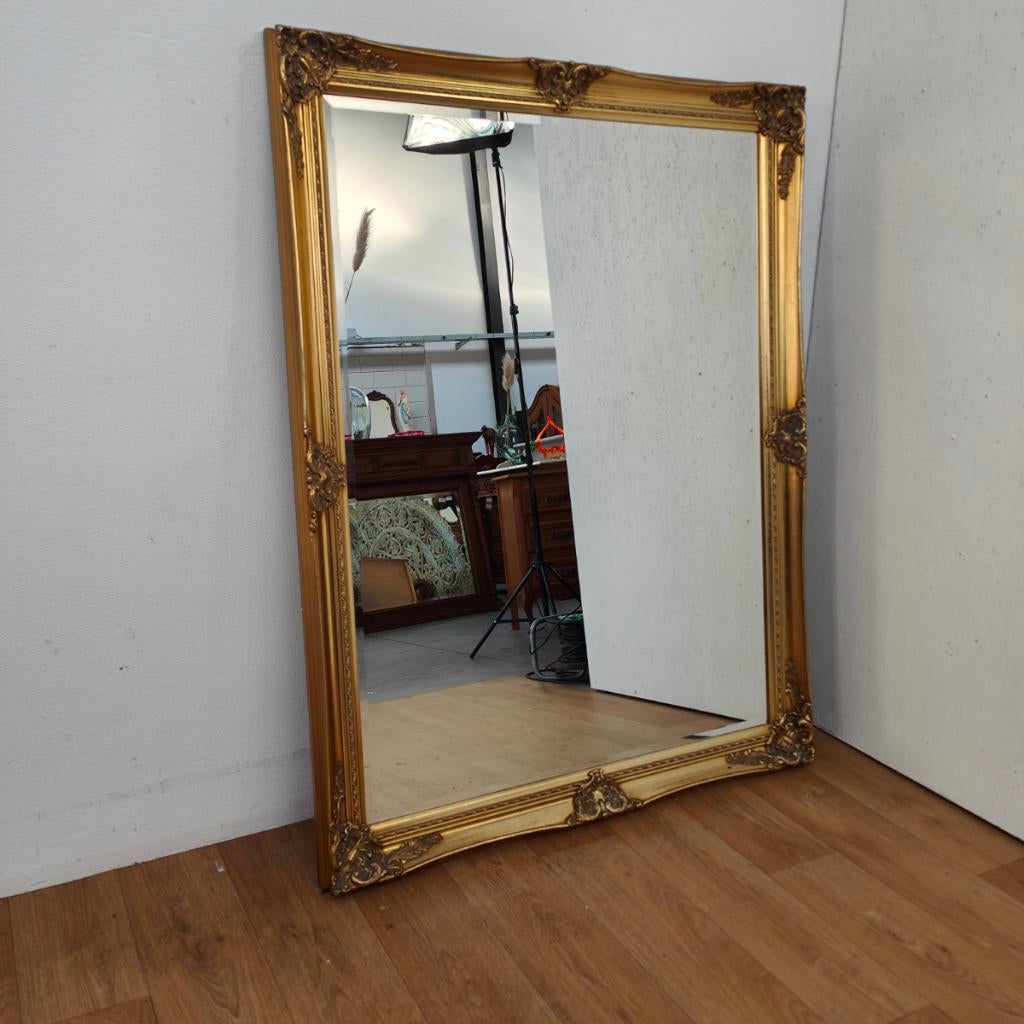Grote Vintage Barok brocante facet schouwspiegel spiegel  01, Valkenswaard, Info@flashbackfurniture.nl, Flashback Furniture, Ophalen of Verzenden