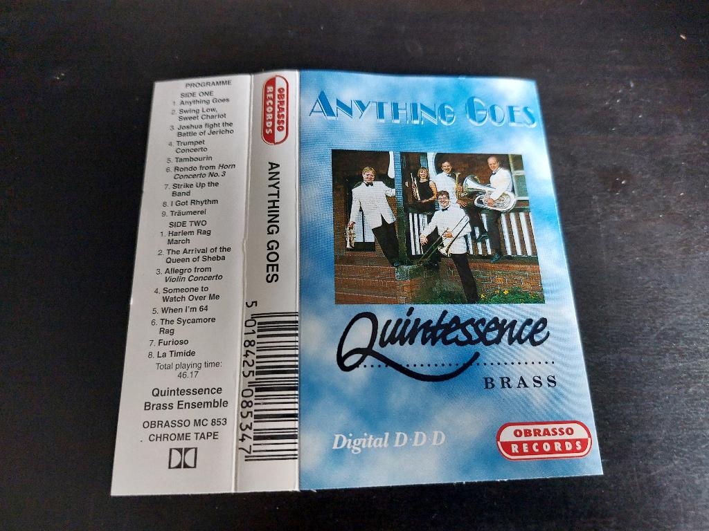 QUINTESSENCE BRASS - ANYTHING GOES (MC), Overige genres, 1 bandje, Ophalen of Verzenden, Zo goed als nieuw