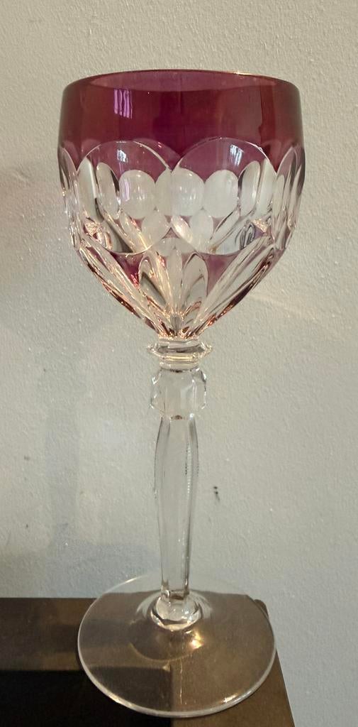Vintage Hofbauer glas loodkristal veenbes rood, Ophalen of Verzenden