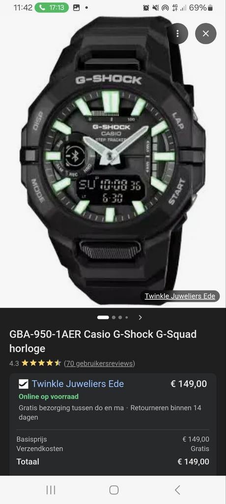 Casio G-Shock G-Squad - Zo goed als nieuw, Sieraden, Tassen en Uiterlijk, Horloges | Heren, Casio, Kunststof, Polshorloge, Kunststof