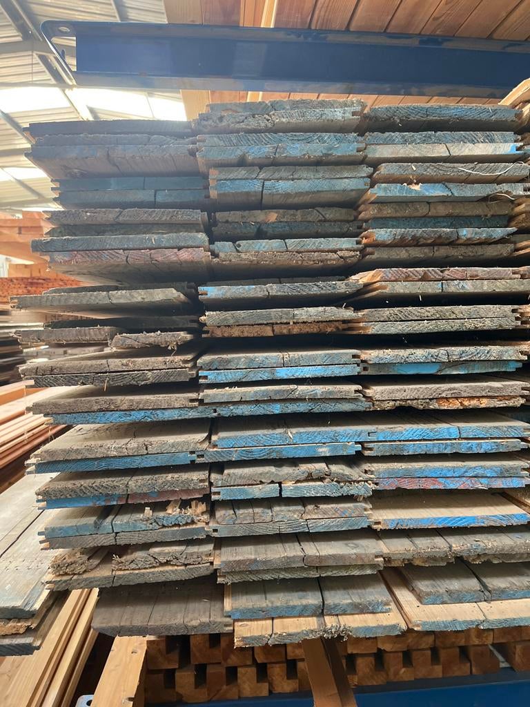 Steigerplanken 15mm x 20 x 5 met mes en groef, Ophalen, Gebruikt